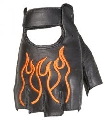 Half Finger Gloves in Orange Flame